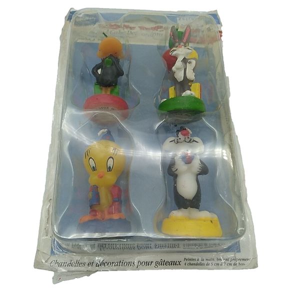 Vtg 4 Piece Looney Tunes Candles Cake Decorations Daffy Bugs Tweety & Sylvester - Picture 4 of 5